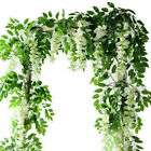2x 7ft Artificial Wisteria Vine Garland Foliage Plant Trailing Flower Home Decor