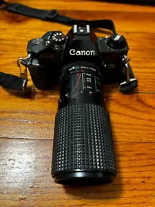 (AS-IS) Canon AL-1 Black SLR Film Camera with 80-200 mm Fast FD Zoom Lens - Picture 1 of 5