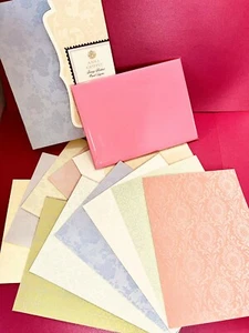 Anna Griffin Fancy Flocked Layers/Cardstock Weight 12 PCS + Pink BONUS Envelopes - Picture 1 of 10