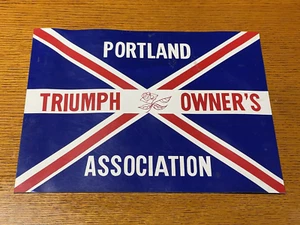 Portland Triumph Owners Association Door Magnet Collectible Club Union Jack - Picture 1 of 5