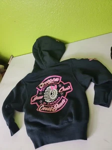 Youth Sweatshirt Oregon Coast Dunes USA Dune Crew Black Pink Pullover XS - Picture 1 of 8