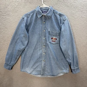 Vintage Hard Rock Cafe Shirt Adult Medium Blue Denim Grunge Skater 1990s Y2K - Picture 1 of 10