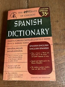 1950 Spanish English Dictionary Pocket Book Univ of Chicago NICE PB - Picture 1 of 11