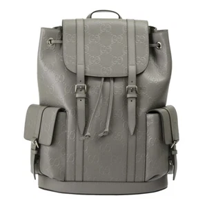 GUCCI Backpack Men GG Embossed Leather 625770 1W3BN 1269 light gray - Picture 1 of 10