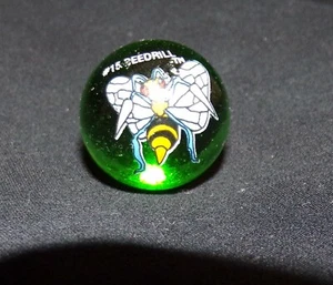 VINTAGE POKEMON BEEDRILL GREEN MARBLE #15 - Picture 1 of 9