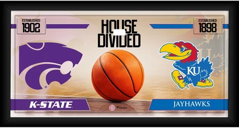 Kansas Jayhawks vs Kansas State Wildcats Frmd 10" x 20" House Divided Collage Cover