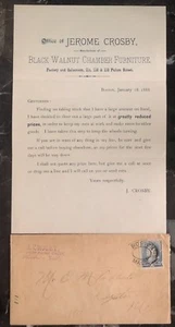 1888 Boston USA Advertising Cover J Crosby Furniture To Dexter ME - Picture 1 of 4