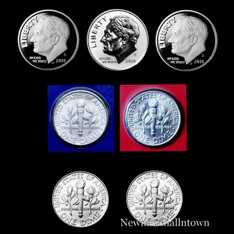 2018 P+D+S+S+S Roosevelt Reverse, Silver, Clad, Mint & BU from Mint Proof Set Cover