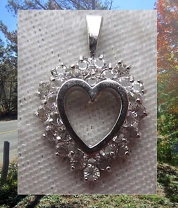 Designer Signed Sparkling Heart Pendant or Charm - Picture 1 of 3