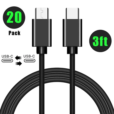3FT 20x USB-C to USB-C Cable Charging Data Cord Type C Charger Wholesale Bulk - Image 1 of 4