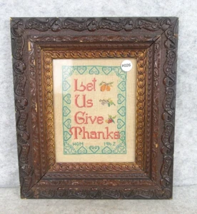 Antiker viktorianischer Bilderrahmen Volkskunst Nadelspitze mit Danke sagen - Bild 1 von 17