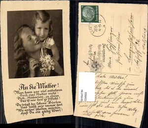 724955 Muttertag An die Mutter Frau Mädchen Blumen Spruch Text - Picture 1 of 1