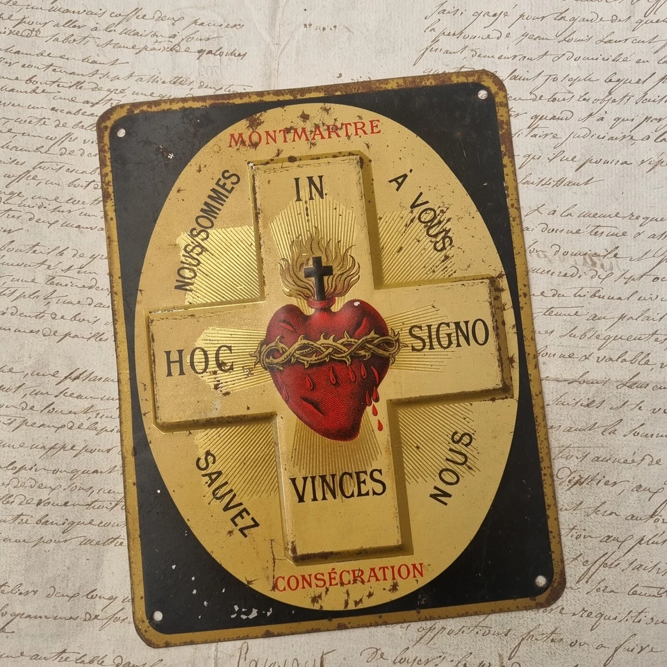 Plaque Reliquaire Montmartre Ex Voto Coeur Sacré Fin XIXè Reliquary 19thC - Photo 1/3