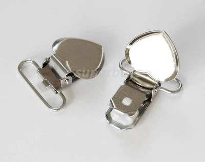 1 5 20 50 Lead Free Heart Shape Suspender Bib Pacifier Dummy Clip Buckle Ribbon - image 1 of 3