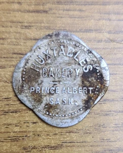 UNIQUE Huxtables Bakery Prince Albert Saskatchewan G/F 1 Loaf Bread Trade Token - Bild 1 von 4