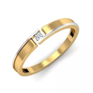 18K Yellow Gold & Real Diamond Prosaic Ring 1.36 Grams Hallmarked Certified ring - Picture 1 of 6