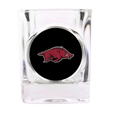 Arkansas Razorbacks Shot Glass - Metal Logo Cover