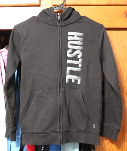 Xersion Hoodie "Hustle" Black Full Zip Pockets Fleece Boys Youth Medium YM 10/12 - Picture 1 of 6