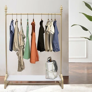 Clothes Rack Golden Garment Display Holder Adjustable Clothing Storage Rack - Picture 1 of 14