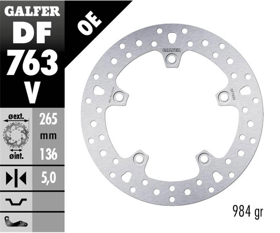 Galfer rear brake disc round fixed 265x5mm BMW R 1200 S 2009 - Image 1 of 1