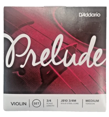 D'Addario Set 4 Corde Violino 3/4 Steel Tensione Media Violin Prelude J810 - Immagine 1 di 4