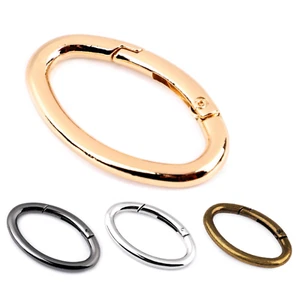 Carabiner Ring Oval 20/38mm Silver, Gold, Black, Old Brass - 1/5/10pcs - Picture 1 of 9