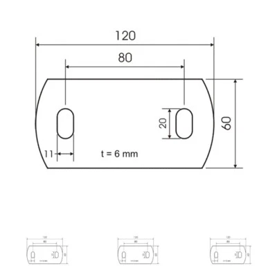 REINARTZ Ankerplatte Edelstahl Platte Ankerplatten V2A Platten 100x50 120x60 120x80