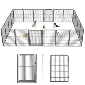 SQIREP Heavy Duty Dog Playpen Outdoor Puppy Pen Pet Fence Cage w/ Large Door - Picture 1 of 34