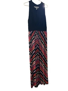 Maxi Vestido Largo Colorido Talla 18 Chevron Cuello en V DB - Imagen 1 de 7