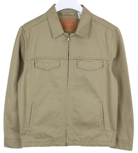 LEVI'S Giacca Uomo PICCOLA Leggera Full Zip Colletto Polo Marrone Cachi - Foto 1 di 10