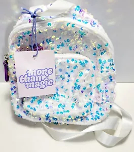 Girls Purse More Than Magic Sequined Purse White Blue Silver New - Picture 1 of 5