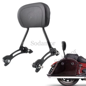 Black Sissy Bar Passenger Pad Backrest Pad Fit For Indian Roadmaster Chieftain - Bild 1 von 19