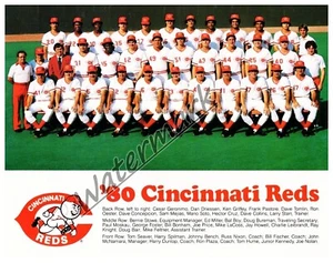 MLB 1980 Cincinnati Reds Team Picture with Names Color 8 X 10 Photo Picture - Picture 1 of 1