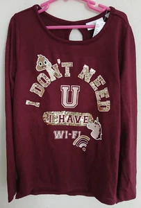 Childrens Place Girls Long Sleeve Shirt I Don't Need U I Have Wi-Fi Size M 7/8 - Picture 1 of 17