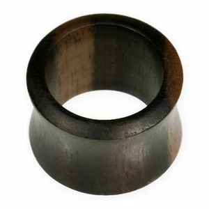 Flesh Tunnel Plug Ebenholz Holz Piercing Schmuck Double Flared Ohrring Handarbeit - Bild 1 von 11