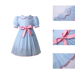 Blue Girls Cosplay Party Dress 3 4 5 6 8 10 Years Puff Sleeves Movies Dresses - Picture 1 of 16