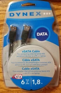 Dynex ESata Cable 6 ft foot 1,8 M Supports 3 GBPS EXTERNAL SERIAL ATA DX-C113221 - Picture 1 of 2