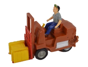 Vintage Zee Toys Kunststoff Gabelstapler MM No 45 Friction Drive Hong Kong FUNKTIONIERT - Bild 1 von 5