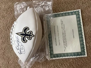 Reggie Bush Autographed Football Logo New Orleans Saints COA - Picture 1 of 3