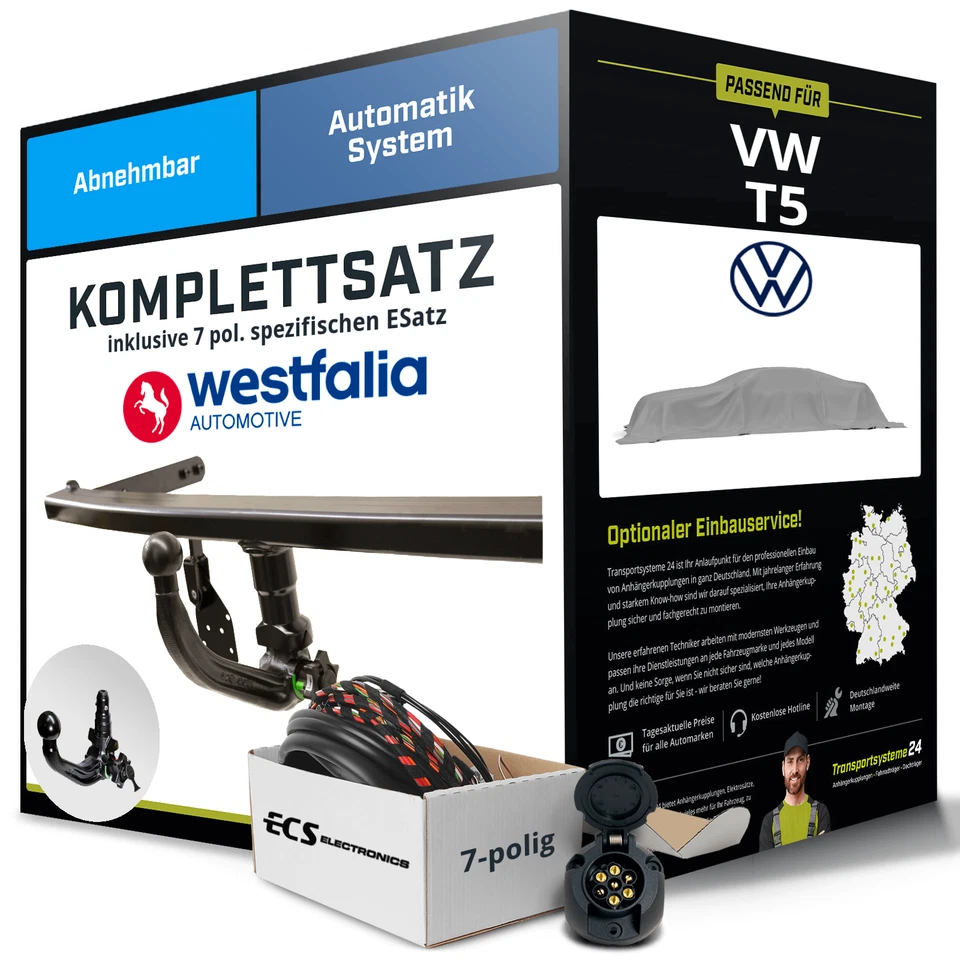 WESTFALIA Anhängerkupplung A40V 322124600001 für VW MULTIVAN T5 7HM 7HN 7HF 7EF