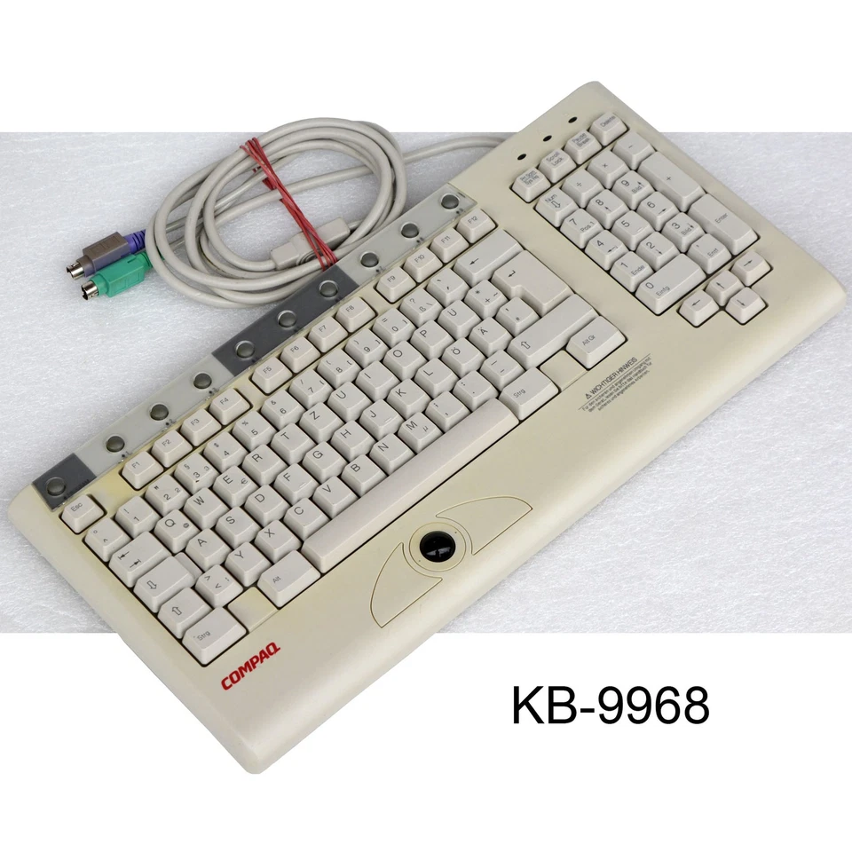 Rack Minikeyboard Keyboard With Trackball Compaq QWERTZ KB-9968 German 81 - Image 1 of 4