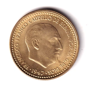 ESPAÑA 1 peseta Franco 1947 *19* *56* año emisión 1956 S/C muy rara (1) - Imagen 1 de 2