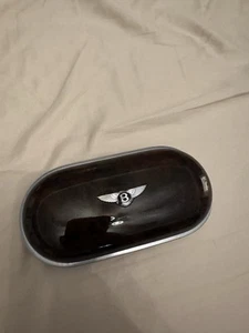 BENTLEY CONTINENTAL GT GTC FLYING SPUR SUNGLASS CASE STORAGE DK BURLWOOD GENUINE - Picture 1 of 8