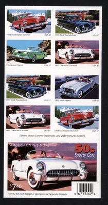 SCOTT 3931-35 2005 37 CENT SPORTY CARS ISSUE BOOKLET PANE NH VF CAT $40! - Image 1 of 2