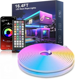 Led Neon Rope Lights 16.4Ft,RGB Led Strip Lights with App/Remote Control. - Picture 1 of 7
