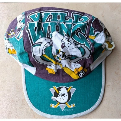 NUEVO Anaheim Mighty Ducks Años 90 WILD WING Logo 7 Pintor Gorra con Sombrero NHL Hockey De Colección Foto 1 de 4
