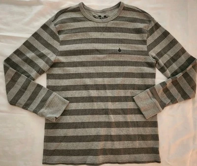 Volcom Long Sleeve Rogan Stripe Thermal Shirt Size XL - Image 1 of 4
