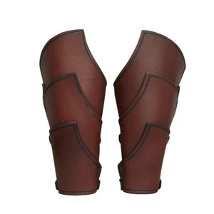 Renaissance Elf Warrior Leather Leaf Bracers - Picture 1 of 5