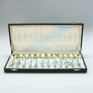 Set of 12 Antique Russian Sterling Solid Silver 875 Spoons in original box 126g - Picture 1 of 8