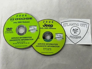 2006 Dodge/JEEP SERVICE INFO DIAGNOSTIC INFO JULY 2005 RELEASE - 2 DVD Set - Picture 1 of 1